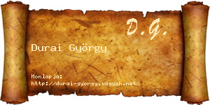 Durai György névjegykártya